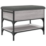 vidaXL Bancă de pantofi, gri sonoma, 62x42x45 cm, lemn prelucrat vidaXL Bancă de pantofi, gri sonoma, 62x42x45 cm, lemn prelucrat