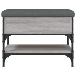 vidaXL Bancă de pantofi, gri sonoma, 62x42x45 cm, lemn prelucrat vidaXL Bancă de pantofi, gri sonoma, 62x42x45 cm, lemn prelucrat