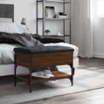 vidaXL Bancă de pantofi, stejar maro, 62x42x45 cm, lemn prelucrat vidaXL Bancă de pantofi, stejar maro, 62x42x45 cm, lemn prelucrat