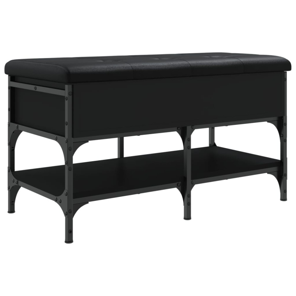 vidaXL Bancă de pantofi, negru, 82x42x45 cm, lemn prelucrat