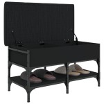 vidaXL Bancă de pantofi, negru, 82x42x45 cm, lemn prelucrat vidaXL Bancă de pantofi, negru, 82x42x45 cm, lemn prelucrat