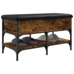 vidaXL Bancă de pantofi, stejar fumuriu, 82x42x45 cm, lemn prelucrat