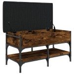 vidaXL Bancă de pantofi, stejar fumuriu, 82x42x45 cm, lemn prelucrat