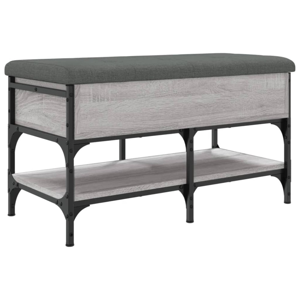 vidaXL Bancă de pantofi, gri sonoma, 82x42x45 cm, lemn prelucrat