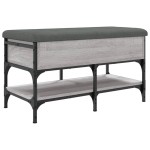 vidaXL Bancă de pantofi, gri sonoma, 82x42x45 cm, lemn prelucrat vidaXL Bancă de pantofi, gri sonoma, 82x42x45 cm, lemn prelucrat