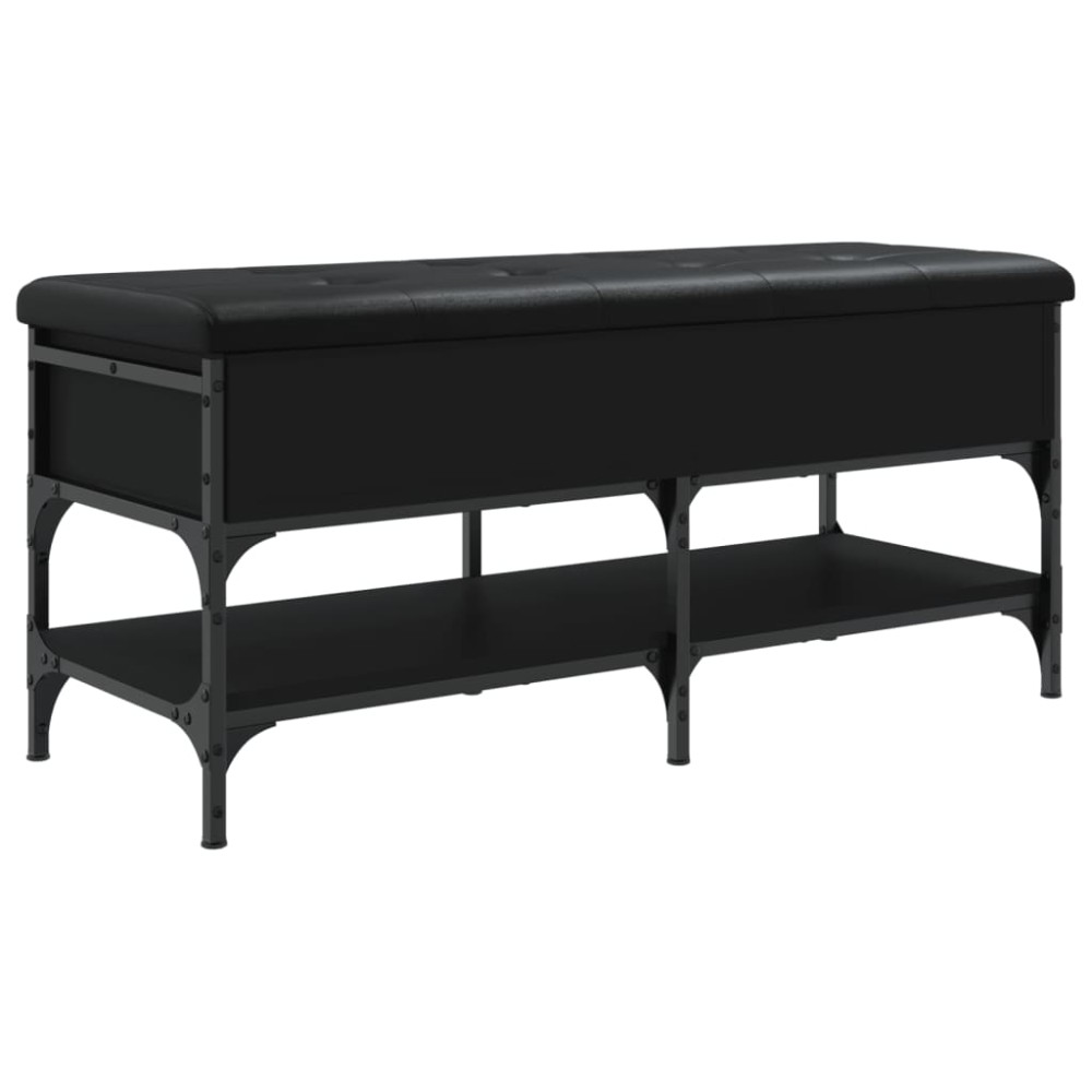 vidaXL Bancă de pantofi, negru, 102x42x45 cm, lemn prelucrat