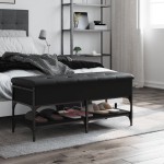 vidaXL Bancă de pantofi, negru, 102x42x45 cm, lemn prelucrat