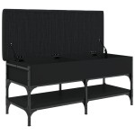 vidaXL Bancă de pantofi, negru, 102x42x45 cm, lemn prelucrat