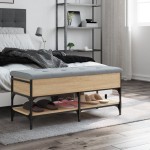vidaXL Bancă pentru pantofi stejar sonoma 102x42x45 cm lemn prelucrat