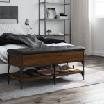 vidaXL Bancă de pantofi, stejar maro, 102x42x45 cm, lemn prelucrat