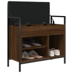 vidaXL Bancă de pantofi, stejar maro, 65,5x32x57,5 cm, lemn prelucrat vidaXL Bancă de pantofi, stejar maro, 65,5x32x57,5 cm, lemn prelucrat