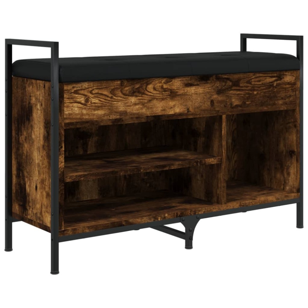 vidaXL Bancă de pantofi, stejar fumuriu 85,5x32x57,5 cm lemn prelucrat