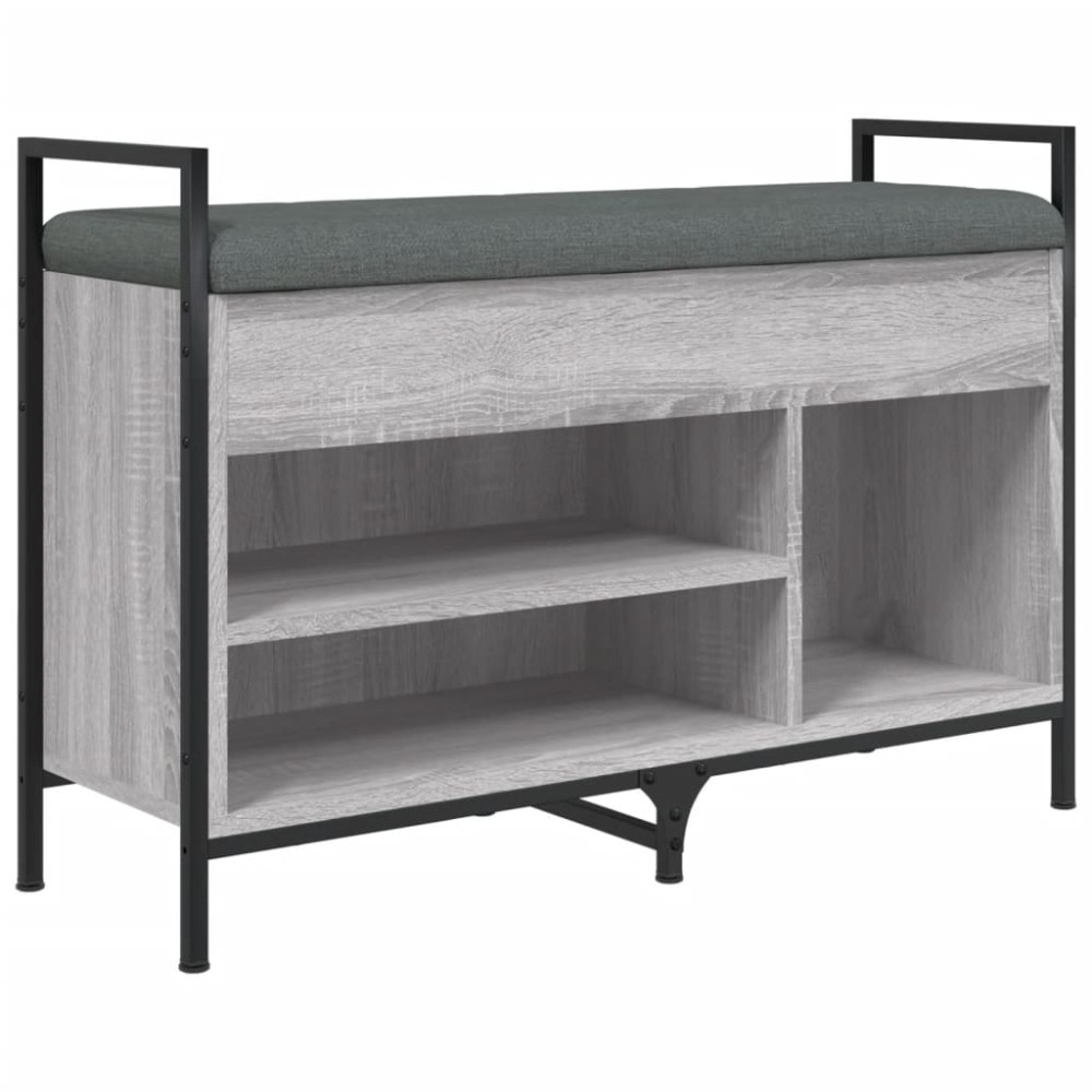 vidaXL Bancă de pantofi, gri sonoma, 85,5x32x57,5 cm, lemn prelucrat