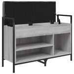 vidaXL Bancă de pantofi, gri sonoma, 85,5x32x57,5 cm, lemn prelucrat vidaXL Bancă de pantofi, gri sonoma, 85,5x32x57,5 cm, lemn prelucrat