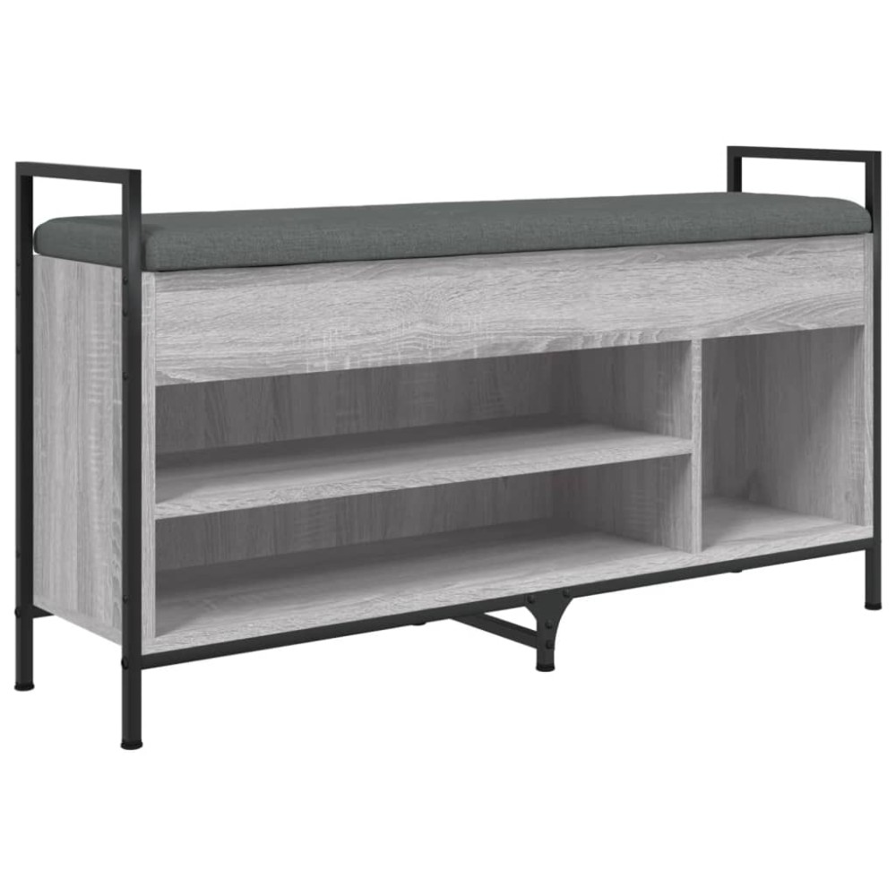 vidaXL Bancă de pantofi, gri sonoma, 105,5x32x57,5 cm, lemn prelucrat