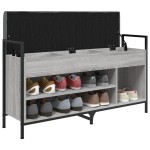 vidaXL Bancă de pantofi, gri sonoma, 105,5x32x57,5 cm, lemn prelucrat vidaXL Bancă de pantofi, gri sonoma, 105,5x32x57,5 cm, lemn prelucrat