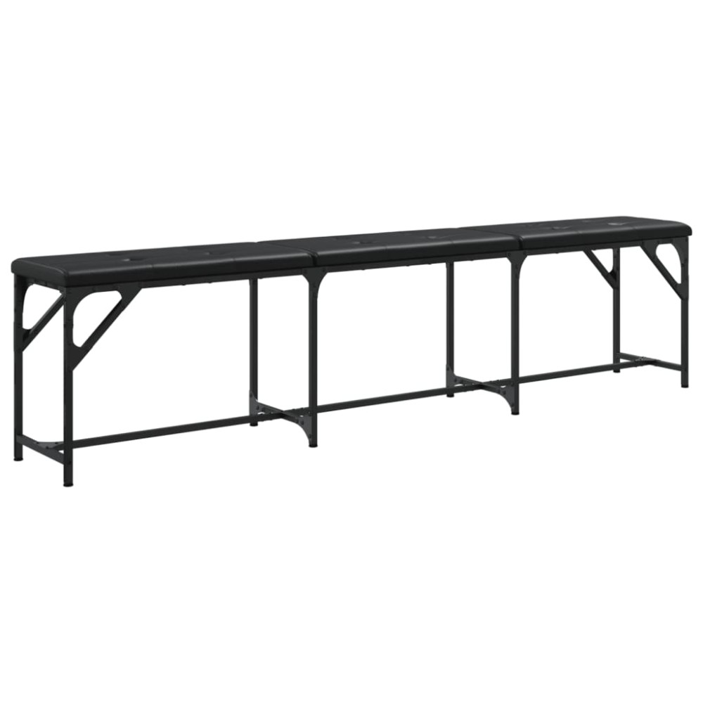 vidaXL Bancă de bucătărie, negru, 186x32x45 cm, oțel și textil