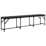vidaXL Bancă de bucătărie, negru, 186x32x45 cm, oțel și textil vidaXL Bancă de bucătărie, negru, 186x32x45 cm, oțel și textil