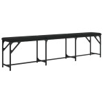 vidaXL Bancă de bucătărie, negru, 186x32x45 cm, oțel și textil vidaXL Bancă de bucătărie, negru, 186x32x45 cm, oțel și textil