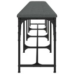 vidaXL Bancă de bucătărie, gri închis, 248x32x45 cm, oțel și textil vidaXL Bancă de bucătărie, gri închis, 248x32x45 cm, oțel și textil