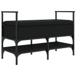 vidaXL Bancă de pantofi, negru, 85,5x42x57,5 cm, lemn prelucrat