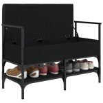 vidaXL Bancă de pantofi, negru, 85,5x42x57,5 cm, lemn prelucrat