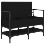 vidaXL Bancă de pantofi, negru, 85,5x42x57,5 cm, lemn prelucrat