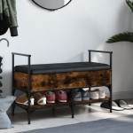 vidaXL Bancă de pantofi, stejar fumuriu 85,5x42x57,5 cm lemn prelucrat