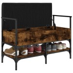 vidaXL Bancă de pantofi, stejar fumuriu 85,5x42x57,5 cm lemn prelucrat
