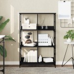 vidaXL Bibliotecă, negru, 78,5x33x117,5 cm, lemn prelucrat vidaXL Bibliotecă, negru, 78,5x33x117,5 cm, lemn prelucrat