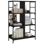 vidaXL Bibliotecă, negru, 78,5x33x117,5 cm, lemn prelucrat vidaXL Bibliotecă, negru, 78,5x33x117,5 cm, lemn prelucrat