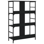 vidaXL Bibliotecă, negru, 78,5x33x117,5 cm, lemn prelucrat vidaXL Bibliotecă, negru, 78,5x33x117,5 cm, lemn prelucrat