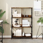 vidaXL Bibliotecă, stejar fumuriu, 78,5x33x117,5 cm, lemn prelucrat vidaXL Bibliotecă, stejar fumuriu, 78,5x33x117,5 cm, lemn prelucrat