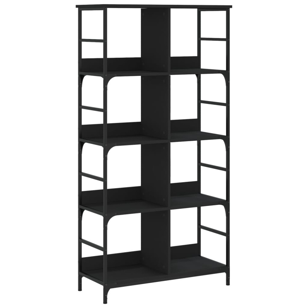 vidaXL Bibliotecă, negru, 78,5x33x153 cm, lemn prelucrat