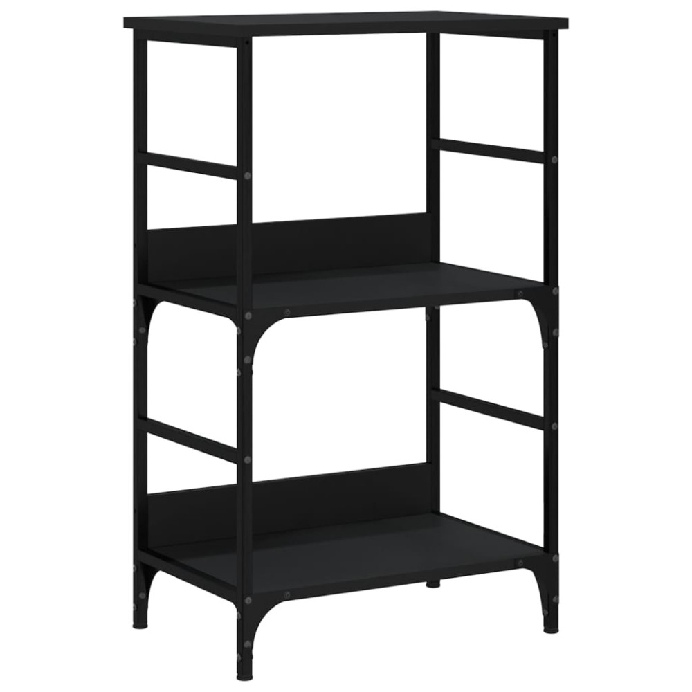 vidaXL Bibliotecă, negru, 50x33x82 cm, lemn prelucrat