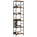 vidaXL Bibliotecă, stejar fumuriu, 50x33x188,5 cm, lemn prelucrat vidaXL Bibliotecă, stejar fumuriu, 50x33x188,5 cm, lemn prelucrat