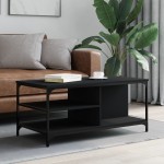 vidaXL Măsuță de cafea, negru, 100x50x45 cm, lemn prelucrat vidaXL Măsuță de cafea, negru, 100x50x45 cm, lemn prelucrat