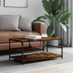 vidaXL Măsuță de cafea, stejar fumuriu, 90x49x40 cm, lemn prelucrat vidaXL Măsuță de cafea, stejar fumuriu, 90x49x40 cm, lemn prelucrat