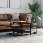 vidaXL Măsuță de cafea, stejar maro, 102x60x45 cm, lemn prelucrat vidaXL Măsuță de cafea, stejar maro, 102x60x45 cm, lemn prelucrat