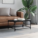 vidaXL Măsuță de cafea, negru, 75x50x35 cm, lemn compozit vidaXL Măsuță de cafea, negru, 75x50x35 cm, lemn compozit