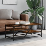 vidaXL Măsuță de cafea, stejar fumuriu, 100x49x40 cm, lemn prelucrat vidaXL Măsuță de cafea, stejar fumuriu, 100x49x40 cm, lemn prelucrat