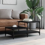 vidaXL Măsuță de cafea, negru, 100x50,5x45 cm, lemn prelucrat vidaXL Măsuță de cafea, negru, 100x50,5x45 cm, lemn prelucrat