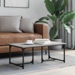 vidaXL Măsuță de cafea, gri sonoma, 90x50x35 cm, lemn prelucrat vidaXL Măsuță de cafea, gri sonoma, 90x50x35 cm, lemn prelucrat