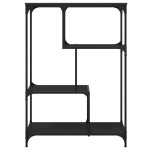 vidaXL Raft de cărți, negru, 81x36x115 cm, lemn prelucrat și fier vidaXL Raft de cărți, negru, 81x36x115 cm, lemn prelucrat și fier