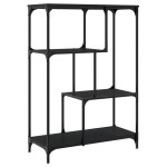 vidaXL Raft de cărți, negru, 81x36x115 cm, lemn prelucrat și fier vidaXL Raft de cărți, negru, 81x36x115 cm, lemn prelucrat și fier