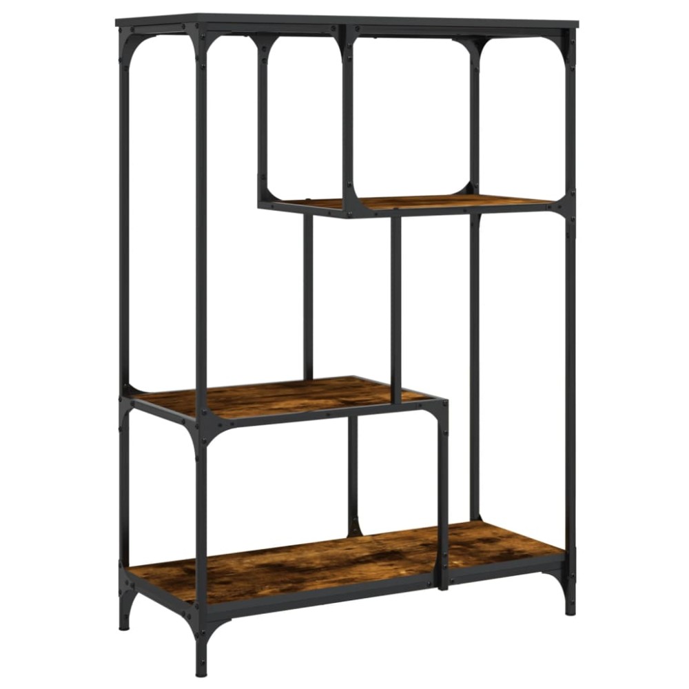 vidaXL Bibliotecă, stejar fumuriu, 81x36x115 cm, lemn prelucrat/oțel