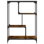 vidaXL Bibliotecă, stejar fumuriu, 81x36x115 cm, lemn prelucrat/oțel