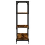 vidaXL Bibliotecă, stejar fumuriu, 81x36x115 cm, lemn prelucrat/oțel