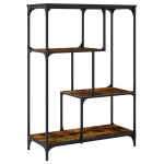 vidaXL Bibliotecă, stejar fumuriu, 81x36x115 cm, lemn prelucrat/oțel