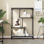 vidaXL Raft de cărți gri sonoma 81x36x115 cm lemn prelucrat/oțel vidaXL Raft de cărți gri sonoma 81x36x115 cm lemn prelucrat/oțel